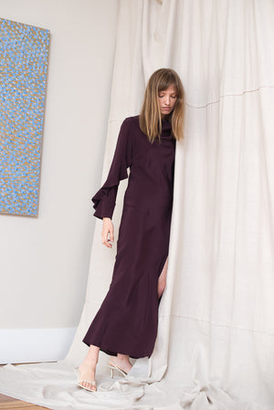 Oyster Gown - Aubergine